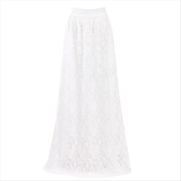 

summer fashion latest double lace women skirt layer chiffon pleated long maxi elastic waist, Black
