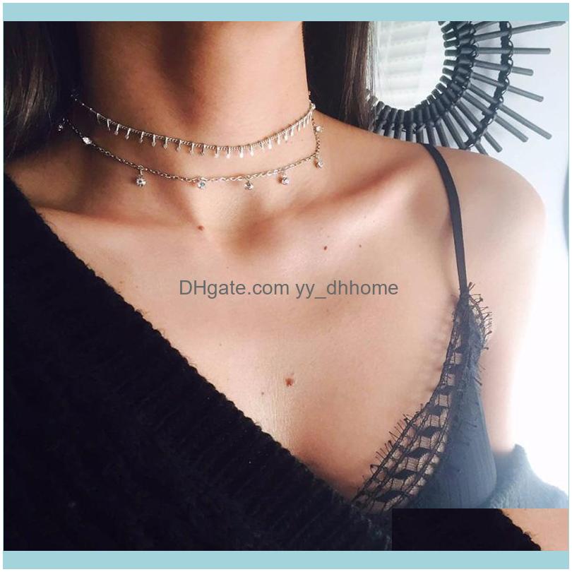 

Chains & Pendants Jewelrychains Top Quality Women Summer Fashion Jewelry Gold Color Tiny Cz Charm Tassel Chain Chocks For Cute Lovely Girls