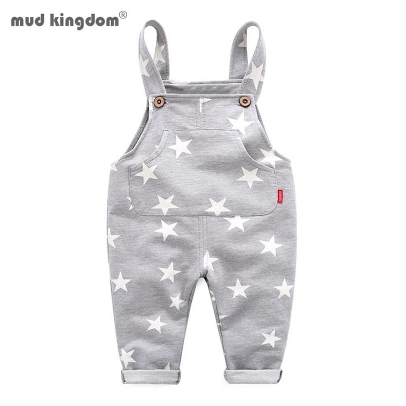 

Overalls Mudkingdom Little Boy Girl Pants Cotton Stars Letter Children Bib Overall Trousers Kids Clothes Spring Autumn Clothing, Blue