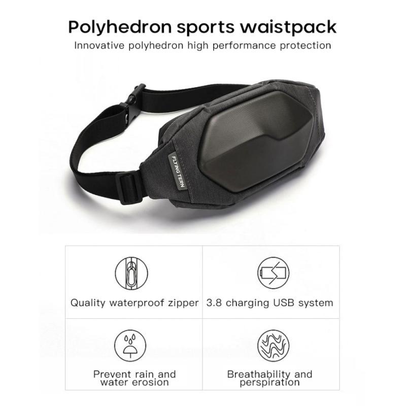 

2021 New Fashion Running Waist Bag City Jogging Bag Waterproof Pvc Hard Shell Waistpack Polyhedron Outdoor Sports Waist Pack