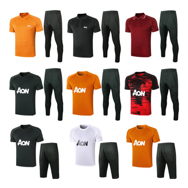 

2021 Polo shirt training suit men MARTIAL RASHFORD football sportswear foot jogging POGBA United Soccer Tracksuit top quality