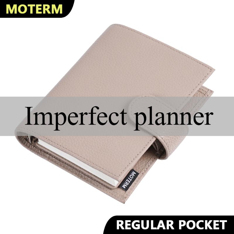 

Notepads Limited Imperfect Moterm Regular Pocket Rings Planner Genuine Cowhide Leather A7 Notebook Agenda Organizer Journey Sketchbook