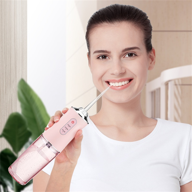50%off Oral Irrigators Hand Held Electric Tooth Punch Portable 220ML Capacity 3 Model 360°Clean Your Teeth White Pink Green 3 Colors 2141 dropshi-image-750700135