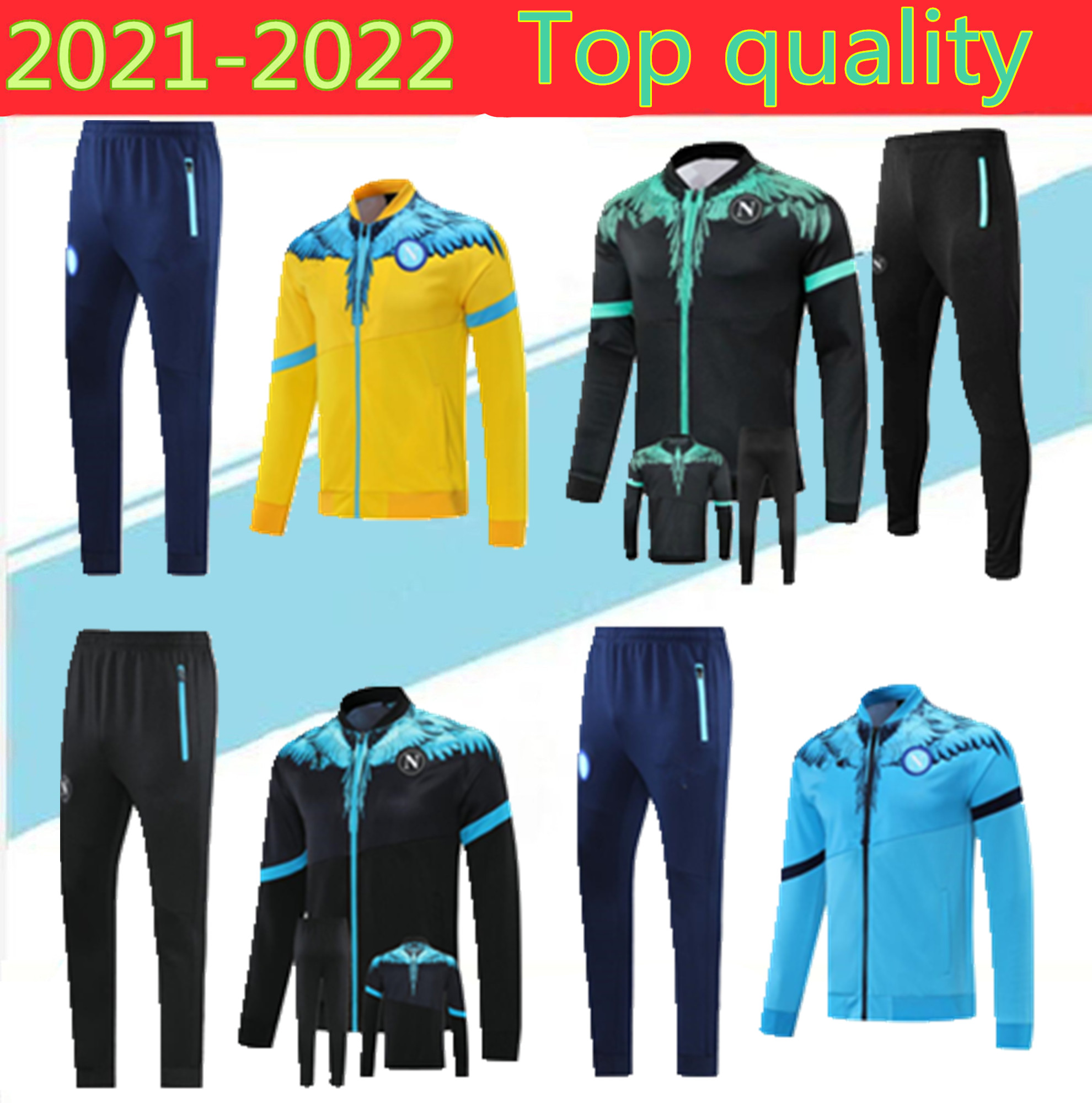 

2020 Napoli trackSuit Hamsik Insigne Callejon Zielinski 20/21 men+kids Naples long zipper jacket set Soccer suit, Blue