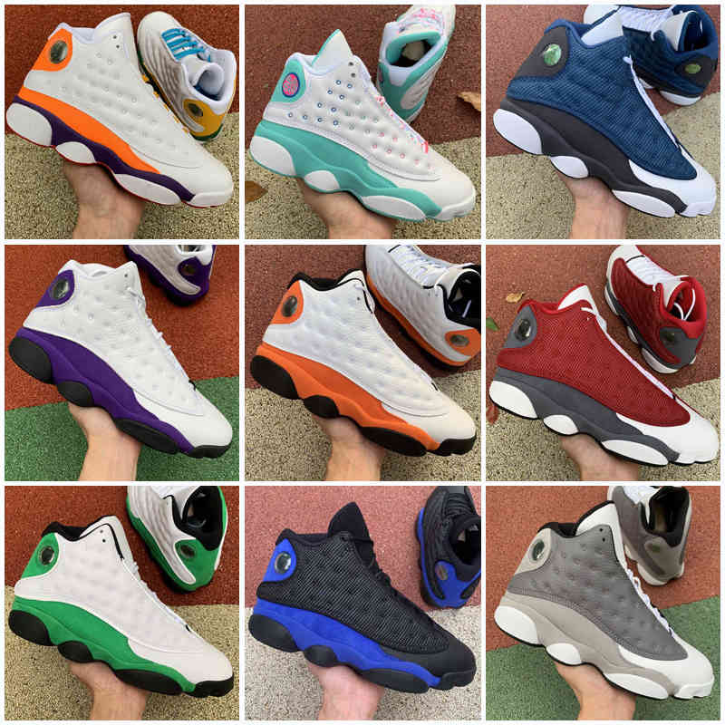 

13 13s New Jumpman Flint 2020 Basketball Shoes Size Us 13 Mens Womens Lucky Green Soar Playground Lakers Sports Sneakers Trainers Eur 47, Black