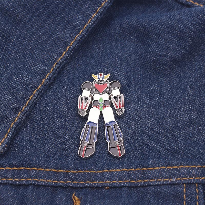 

Pins, Brooches Animation Cartoon UFO Grendizer Robot Brooch Pin Women Men Creative Jewelry For Adults Children Enamel Pins Safety