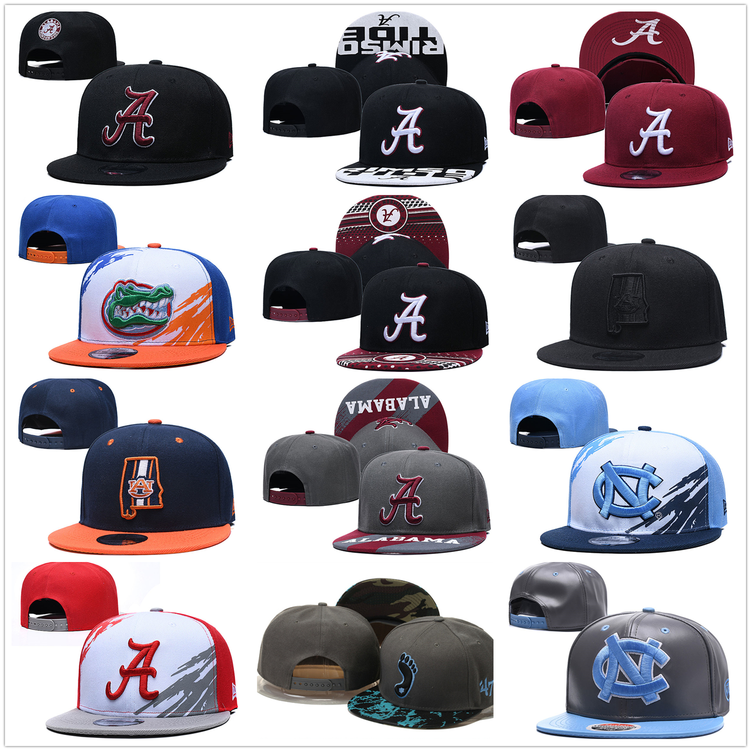 

Baseball Snapback Adjust the Caps North Carolina Alabama Hat Florida Gators Keep America Great Fashion Sports Seminole black, Black;white