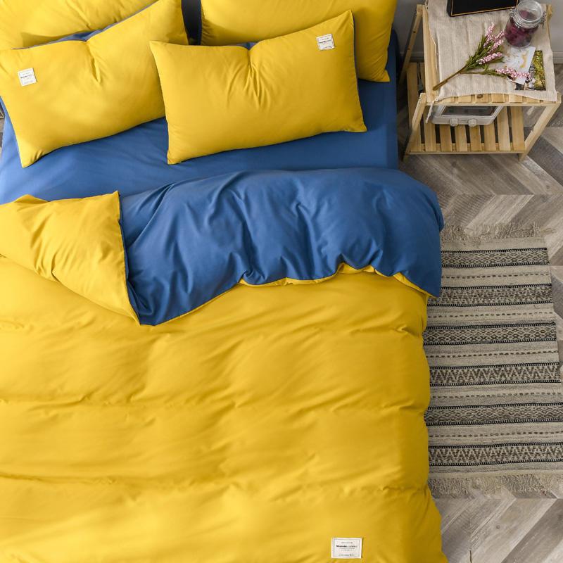

Bonenjoy Quilt Cover Set For Beds Solid Color  Size Duvet And Pillowcase Single Bed De Lit 2 Personnes Bedding Sets