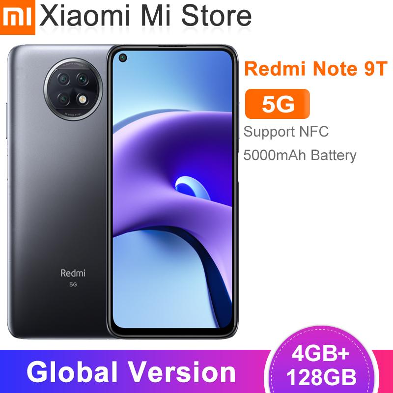 

2021 globale Version Xiaomi Redmi Note 9T 5G Handy 4GB RAM 128G ROM Dimensity 800U 5000mAh Batterie 48MP Hinten Cam NFC