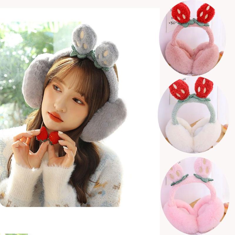 

Berets Winter Soft Cartoon Adult Plush Warmer Earmuffs