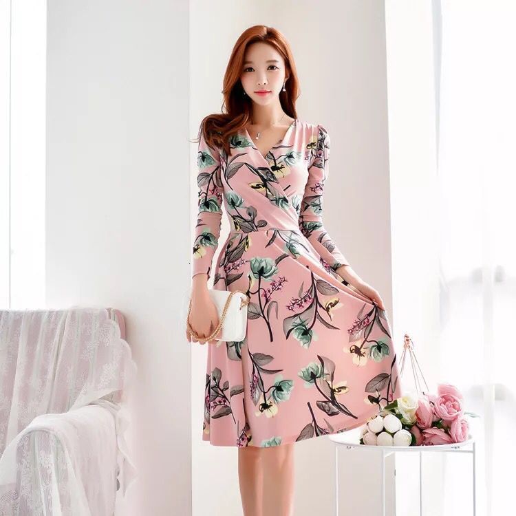 

dress 2021 summer d's sweet women's with slim waist and seven point sleeve printed cotton straight, White;black