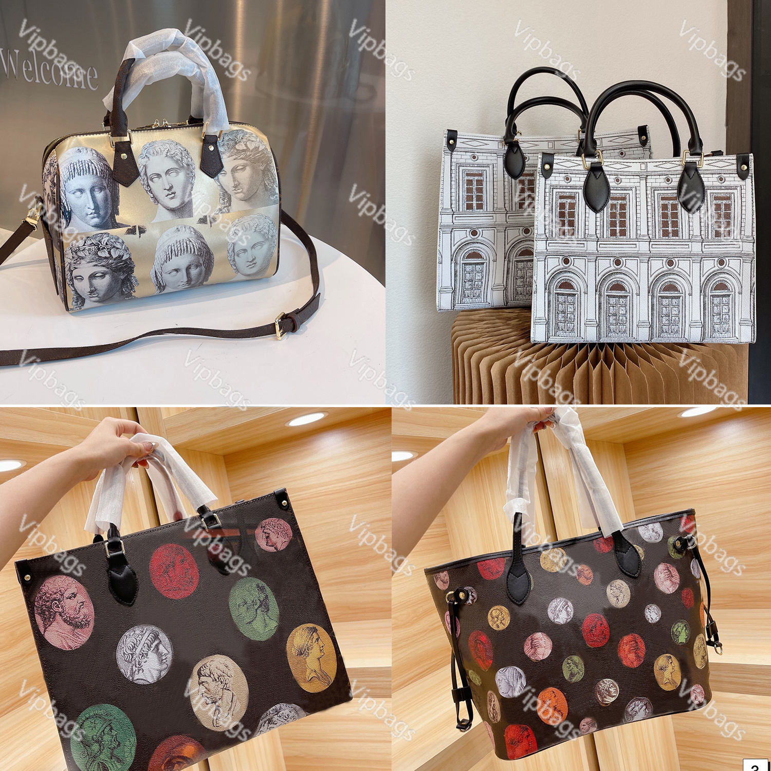 

Art painting Designer Handbags Shoulder Bags Women Leather Crossbody Purse Shopping Tote High-capacity Fashion pochette, Customize invoice