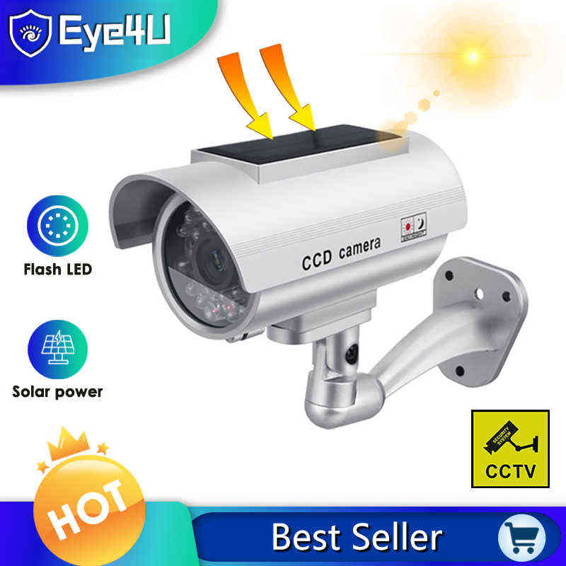 

Solar Power Dummy Camera Security Waterproof Fake Camera Outdoor Indoor Bullet LED Light Monitor CCTV Surveillance Camera H1117