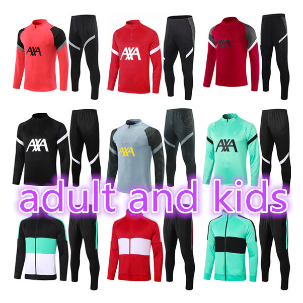 

2021 soccer tracksuits survetement de football training suit sportswear 2022 kids men long full zipper jacket