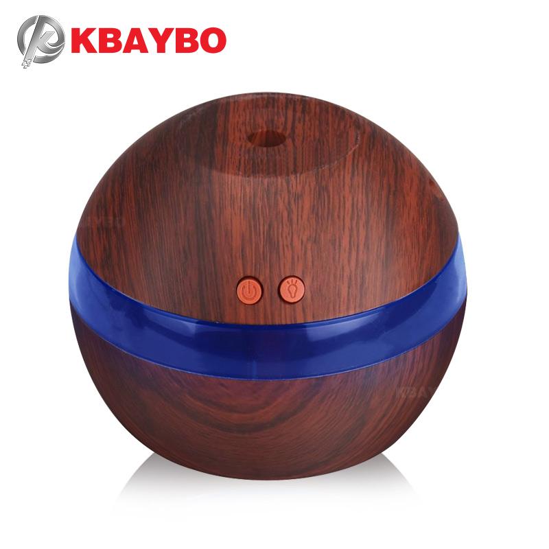 

USB Ultrasonic Humidifier 290ml Aroma Diffuser Essential Oil Aromatherapy Mist Maker With LED Light Wood Grain Humidifiers