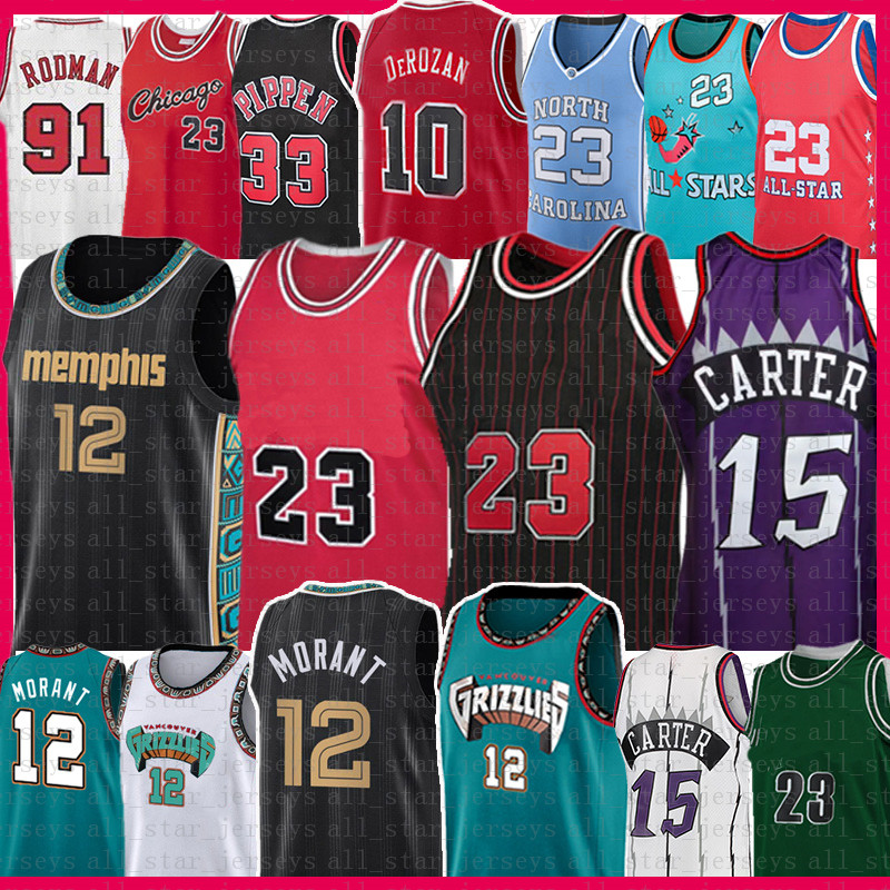 

Ja 12 Morant 23 Vince 15 Carter Basketball Jersey Scottie 33 Pippen Dennis 91 Rodman Demar 10 DeRozan Retro Mesh Jersey 2021 Men's Youth Kids Adult