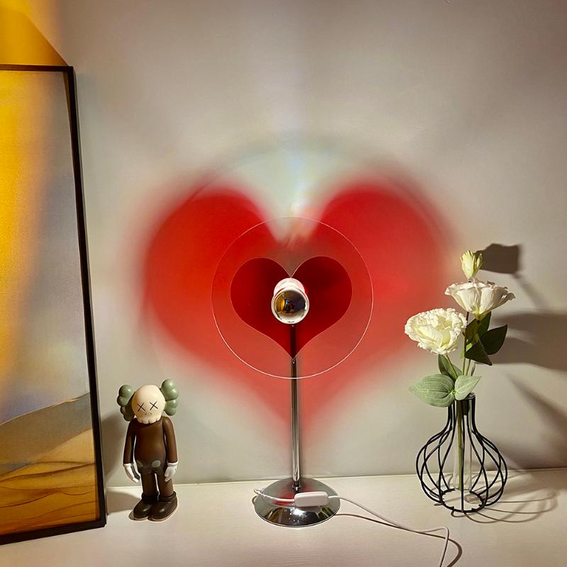 

Night Lights Love Heart Lamp USB Rechargeable Desk Table Light Bedroom Bedside Lighting Decoration Romantic Atmosphere Home Room Gift