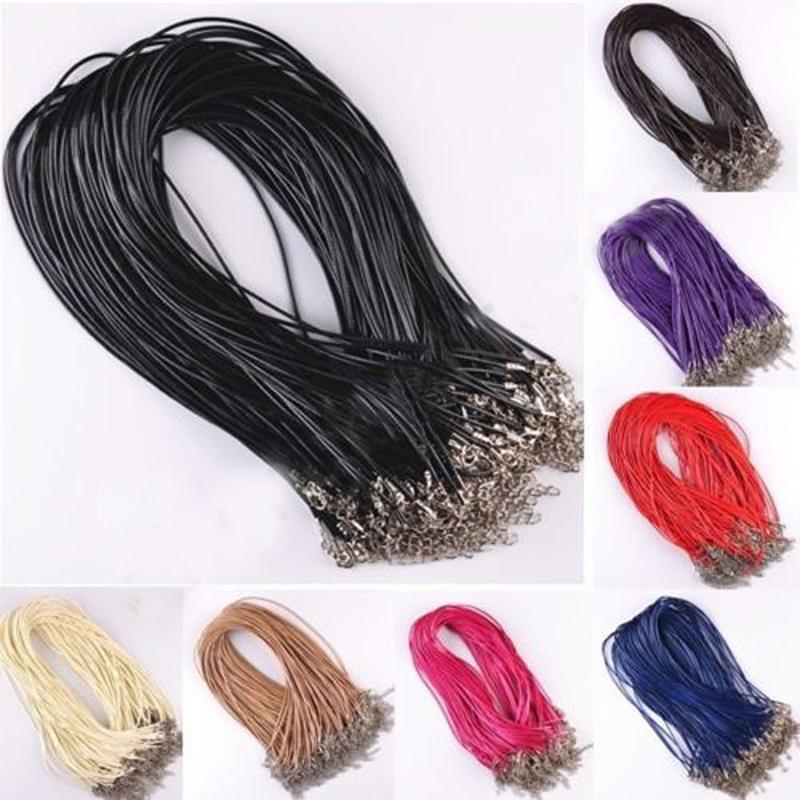 

10pcs/lot Vintage DIY Chains Pendant Necklace Shellhard Fashion Leather Cord Rope Chain With Lobster Clasp Jewelry