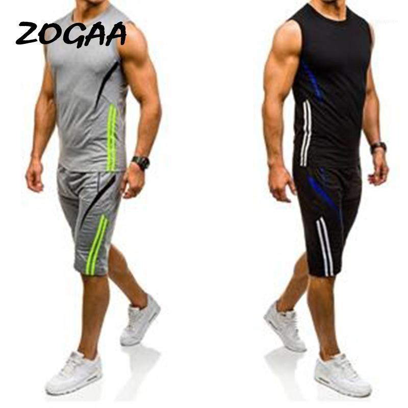 

Men's Tracksuits ZOGAA High Quality Sporting Suit Men 2021 Summer Mens Tracksuit Two Piece Set Sleeveless Sweatshirt And Pants Sports Suit1, Gray