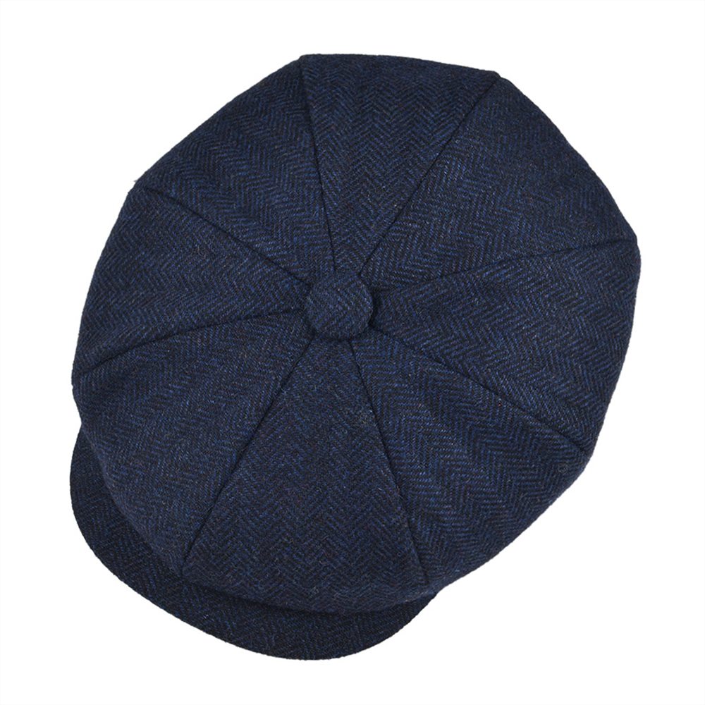 

BOTVELA Wool Tweed Newsboy Cap Herringbone Men Women Gatsby Retro Hat Driver Flat Cap Black Brown Green Navy Blue 005g