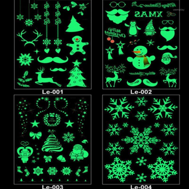 

Party Decoration Year Decor Luminous Temporary Tattoo Stickers Glitter Merry Christmas Ornament Decorations Navidad