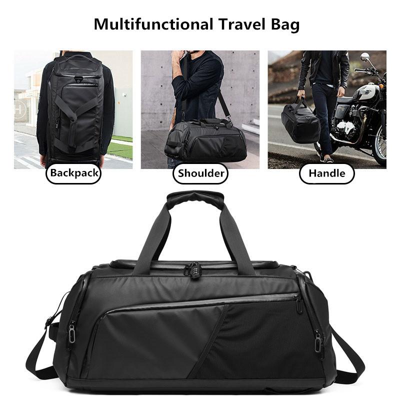 

Large Gym Bag Men Travel Training Fitness Workout Sports Bag Backpack Dry Wet Combo Shoulder Laptop with Shoes Compartment