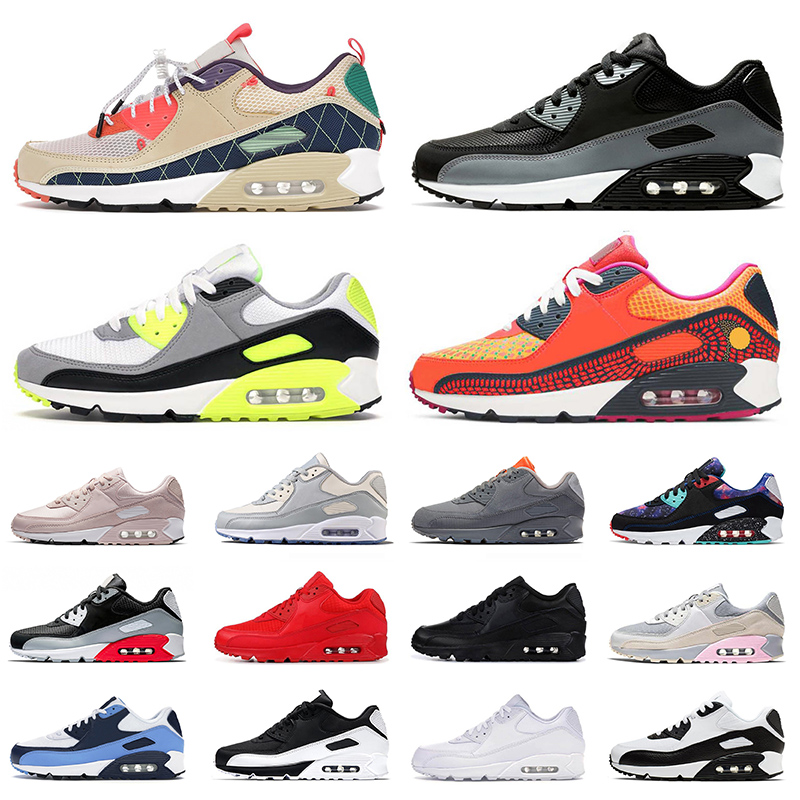 

90 90s Mens Womens Running Shoes Big Size Us 12 All Black Triple White Green Pink Day of the Dead Cool Grey Men Women Trainers Sneakers Eur 36-46, A5 36-45 orange camo