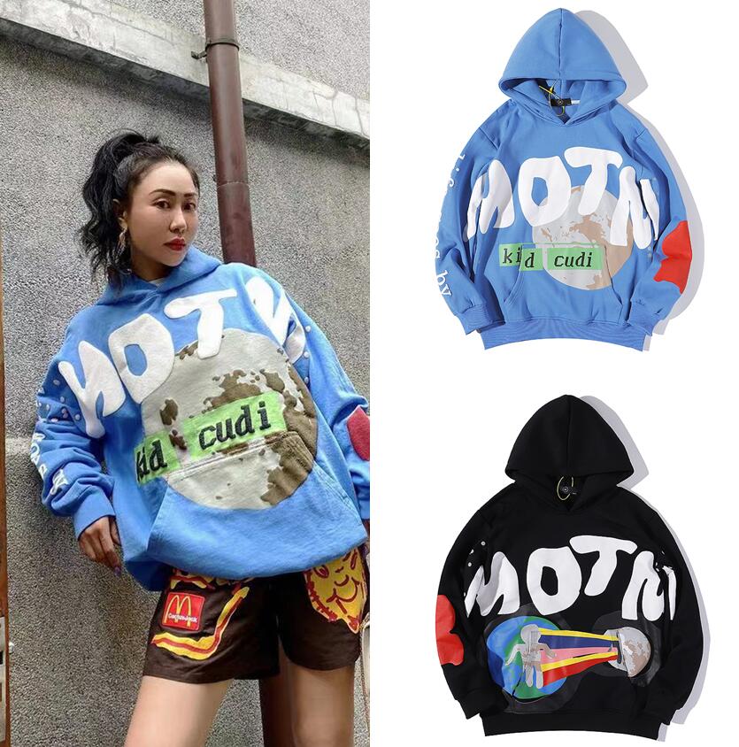 Kanye west Autumn Winter mens hoodies Hip Hop Moons Man Foaming Hooded Sweater star same jacket CPFM KID CUDI CURIOUS hoodie