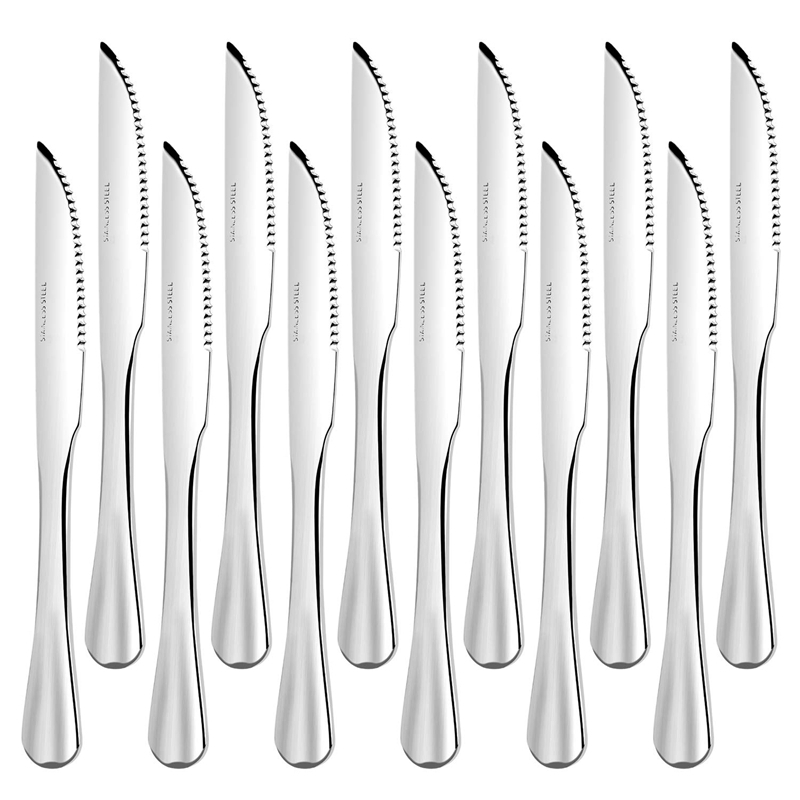 

Steak Knives Heavy-Duty Stainess Stee Steak Knife Set Of 12 For Chefs Commercia Kitchen Great For Bbq Weddings Dinners Par