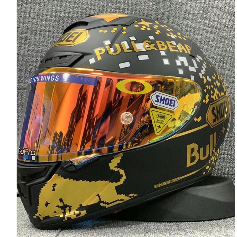 

Motorcycle Helmets SHOEI X14 Helmet X-Fourteen R1 60th Aniversary Edition Yellow Mosaic Full Face Racing Casco De Motocicl, Anti-fog patch