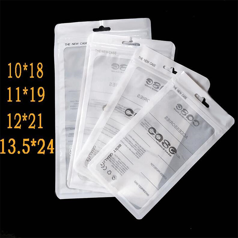 

10*18 11*19 12*21 13.5*24cm White Phone Case Retail Package Bags Zipper Packing Bag OPP PP PVC Poly Plastic Packaging Box for 6 inch Phone Case