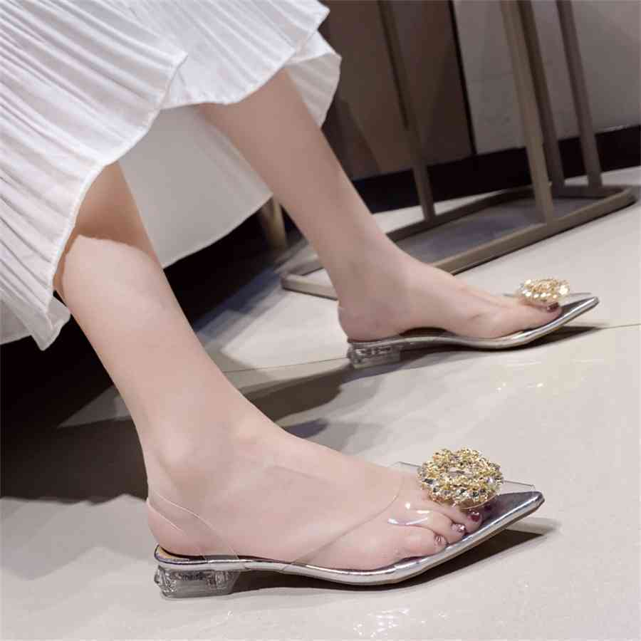 

Summer Women Sandals Female Sandalen Flats Fashion Crystal Shoes Women Pointed Toe PU Flat Shoes for Women Roman Beach Shoes, S6008