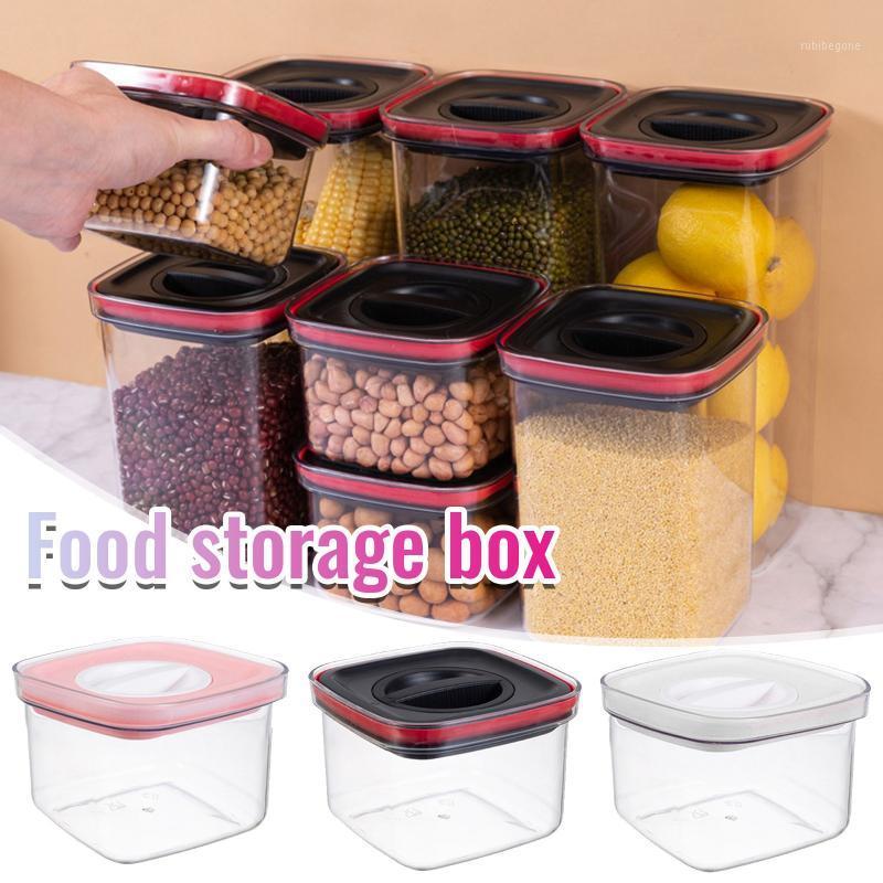 

Storage Bottles & Jars 0.6L Sealed Tank Refrigerator Snack Nut Dry Goods Jar Transparent Household Grains Kitchen