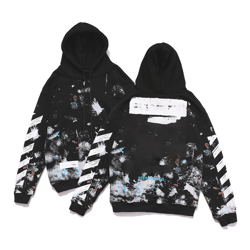 

Men Hoodies Fashion Casual Off Black Whiter Pullover Unisex Male Spring Fall Clothes Cotton Blend Sportwear Sweatshirts