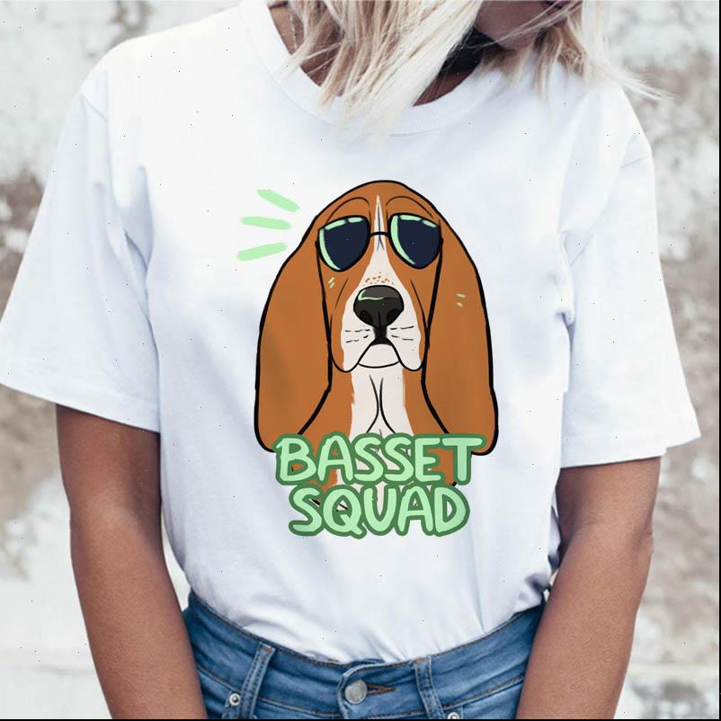 

basset tees graphic clothing womens t shirt ulzzang funny korean harajuku, White