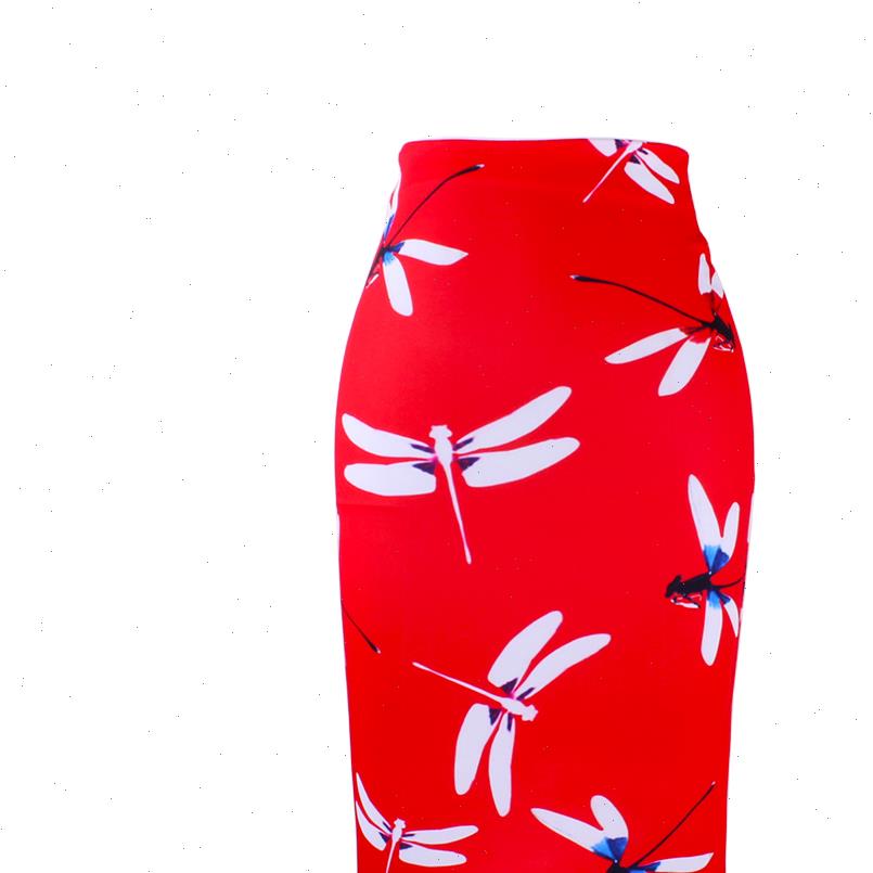 

fashion pencil midi saias faldas women skirts mujer dragonfly print girls slim bottoms s 4xl drop, Black