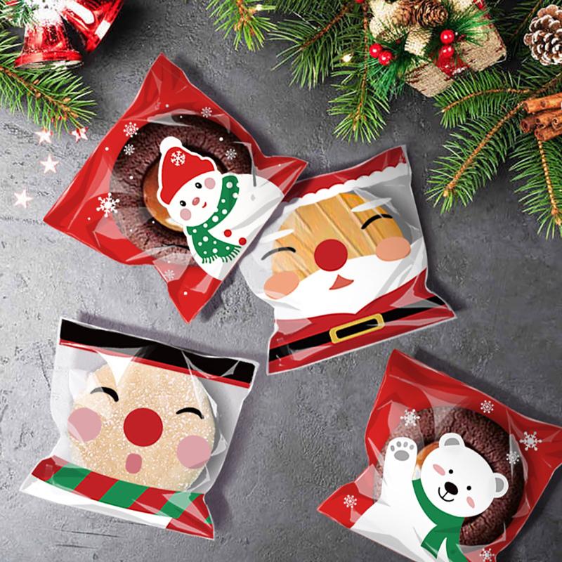 

Christmas Decorations 100pc Candy Bag Snack Drawstring Gift Packaging 2021
