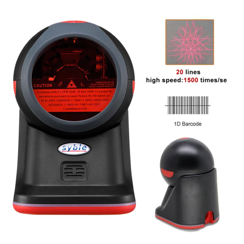 

Syble XB-3080 Handsfree 1D Desktop Barcode Scanner With 5 Scans Directional And 20 Laser Has Strong Decode Capability Scanners