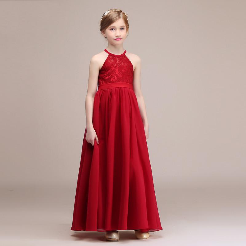 

Girl's Dresses Princess Dress Small Chiffon Flower Girl, Red;yellow