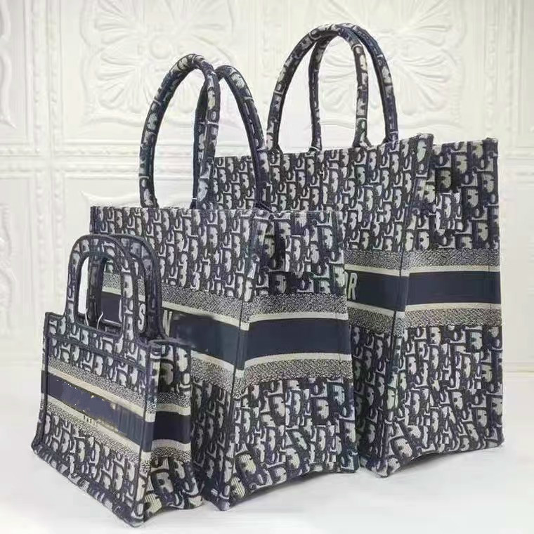 

Quality Top Christian d Oblique Motif Tote Handbags Classic Book Totes Bag Luxurys Designers Womens Handbag Embroidered Larged Im3l