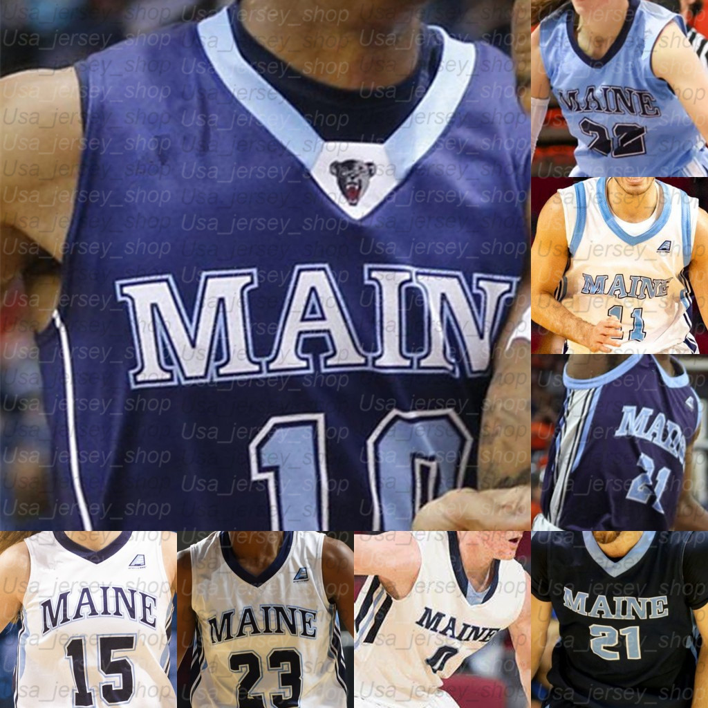 

Custom Maine Black Bears Basketball jerseys Sergio El Darwich Andrew Fleming Nedeljko Prijovic Vilgot Larsson Stephane Ingo, Blue