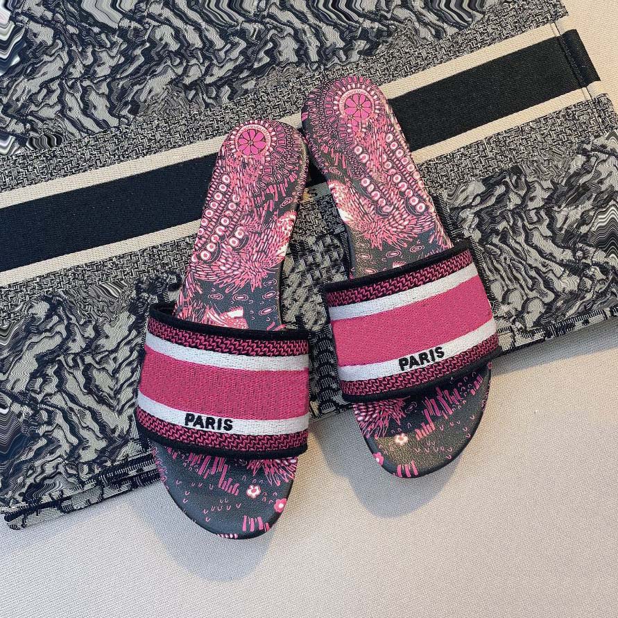 

Classics sandals Fashion slippers slides Floral brocade Gear bottoms Flip Flops women shoes striped Beach causal slipper home011 21, Black