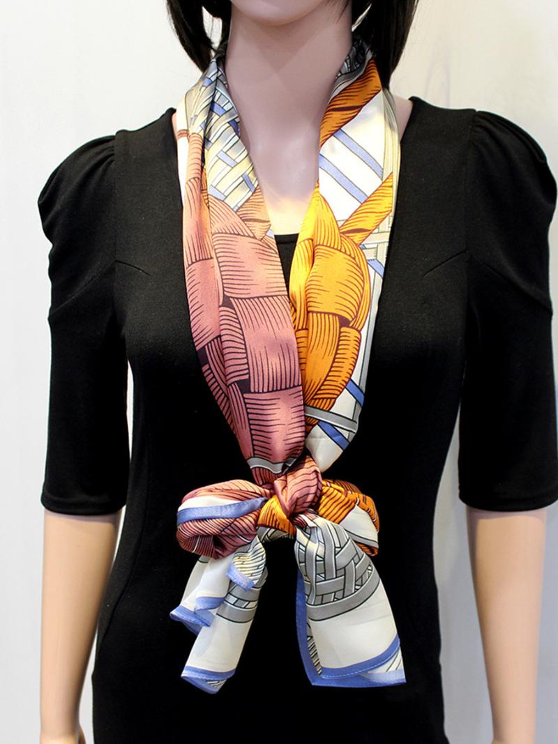 

Scarves High-end Elegant Women's Fashion Literary Style Tow-horse Woven Love Printed Quality Satin Silk Long Scarf Shawls