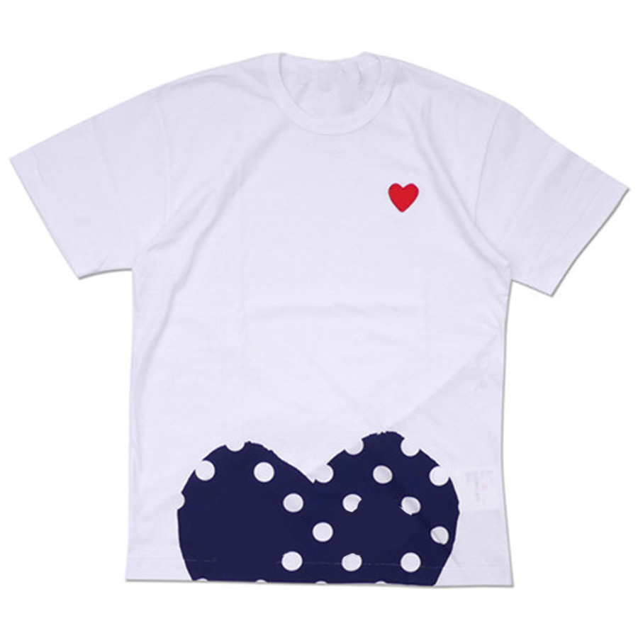 

High quality Classic PLAY Unisex t-shirt #P001 summer fashion tees harajuku luxuries stylist heart pattern men women designers CDG casual hip-hop tops, White;black