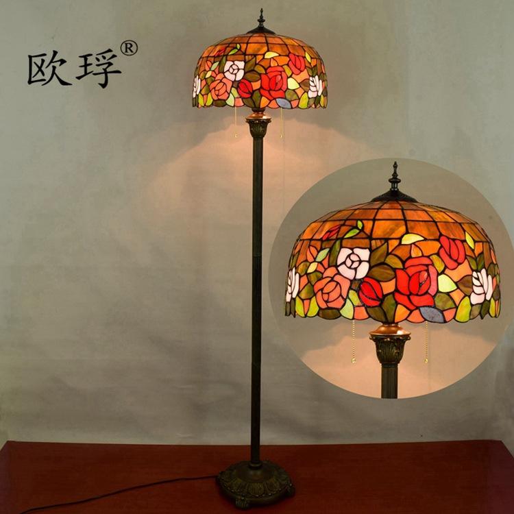 

Floor Lamps European Style Tiffany Color Glass Living Room Dining Bedroom Decorative Lamp Coffee Set