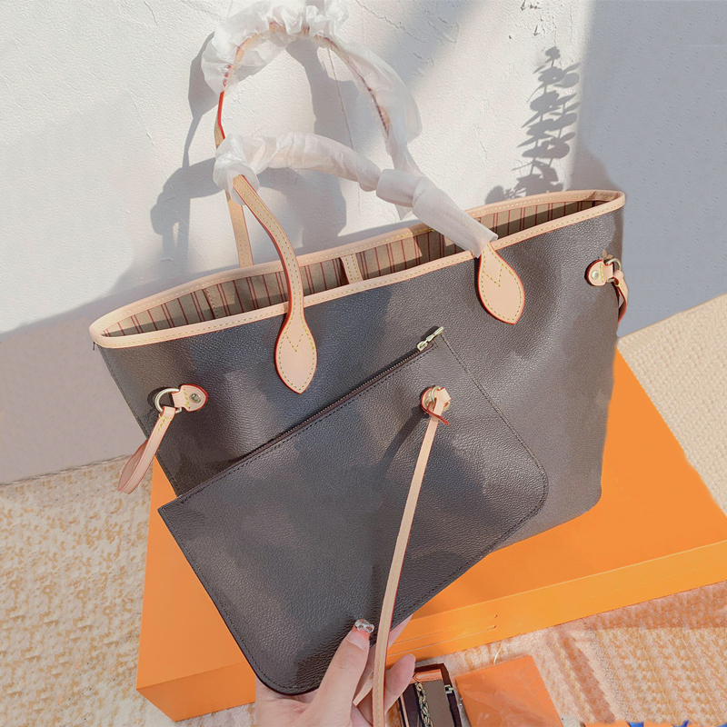 

Women Designer tote bag Handbags 2pcs/set with wallet high quality Genuine Leather fashioncomposite bags lady purse MM size 33 29 17cm, White flower size 33 29 17cm