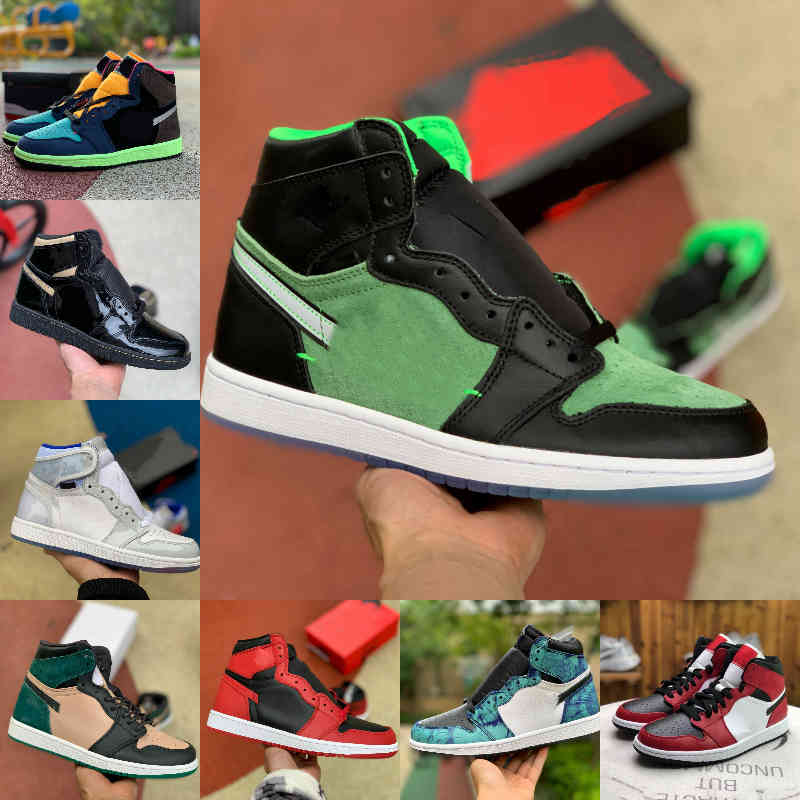 

Sell New 1 1s Basketball Shoes Men Women Tie Dye OG Bio Hack LIGHTBULB Blue UNC Patent White BLACK ROYAL TWIST Green Toe MOCHA Designer D147, F109