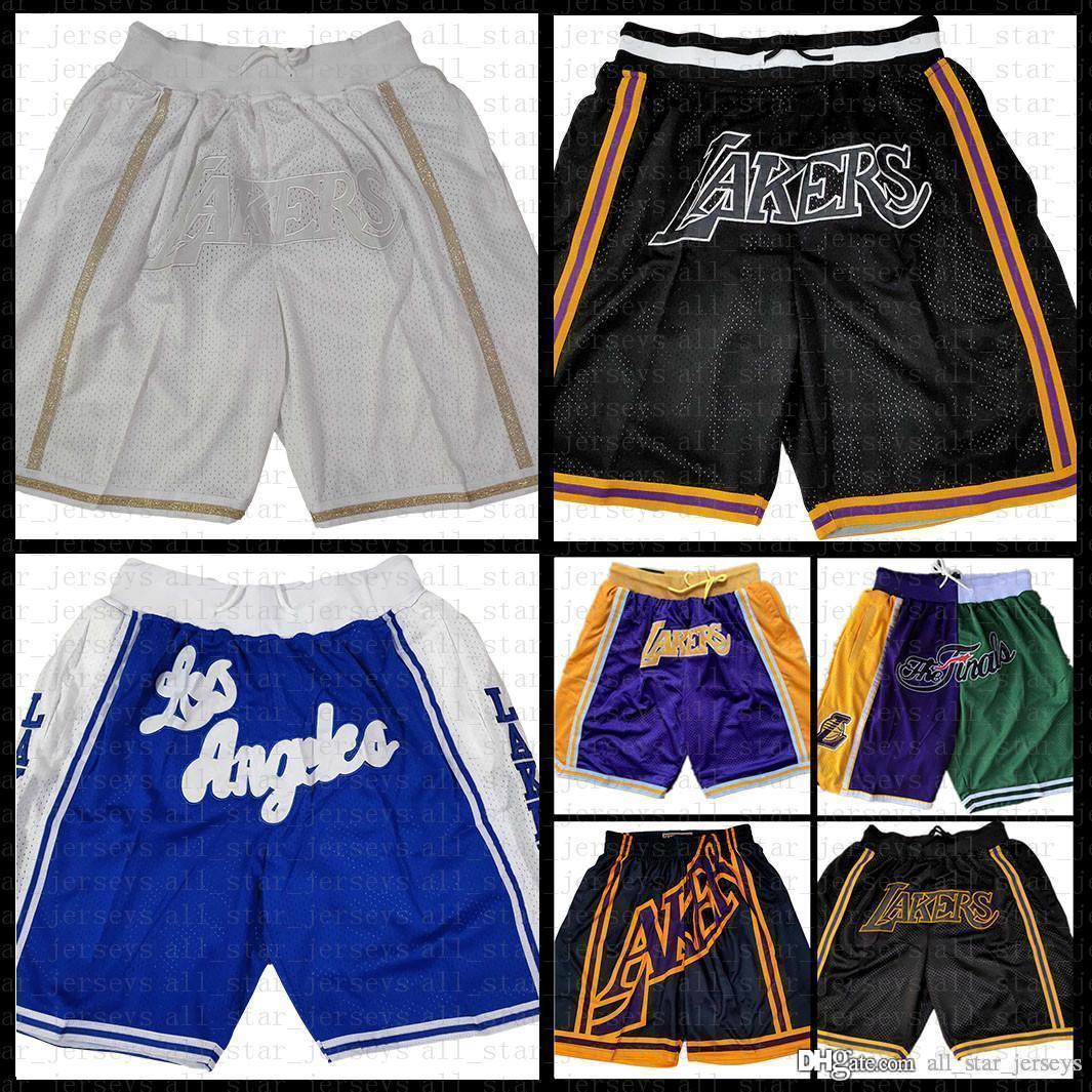

Los Angeles Lakers Basketball Shorts Portland Trail Blazer Just DON Sacramento King Seattle Supersonics Shorts, Black;red