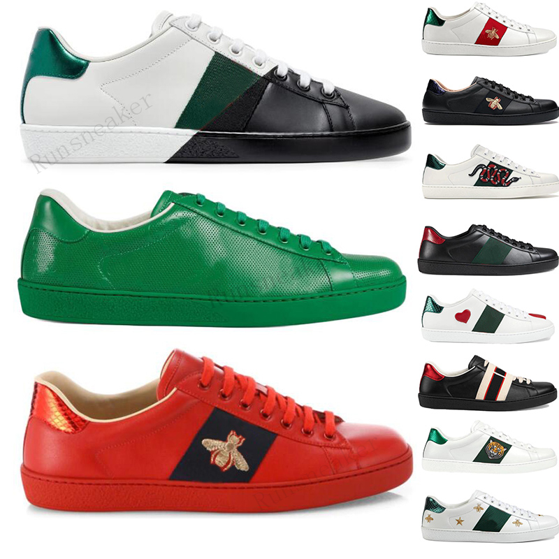 

Men Women Sneakers Casual Shoes Top Quality Bee Chaussures Leather Sneaker Ace Embroidery Stripes Sports Trainers Fashion Luxurys Designers Flats Bottoms Loafers, 15