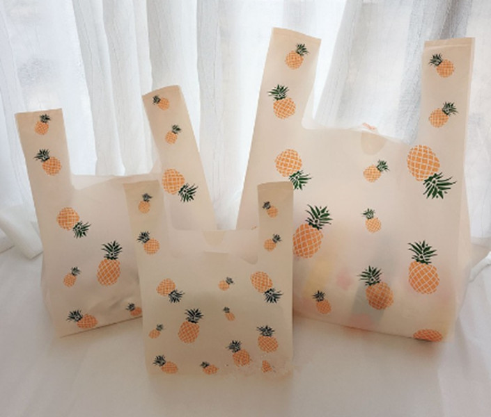 

100pcs 26*43cm High Quality Vest Bags Shopping Hand Bag Packaging With Fruits For Fruit Sushi Snacks Cakes Baked Goods